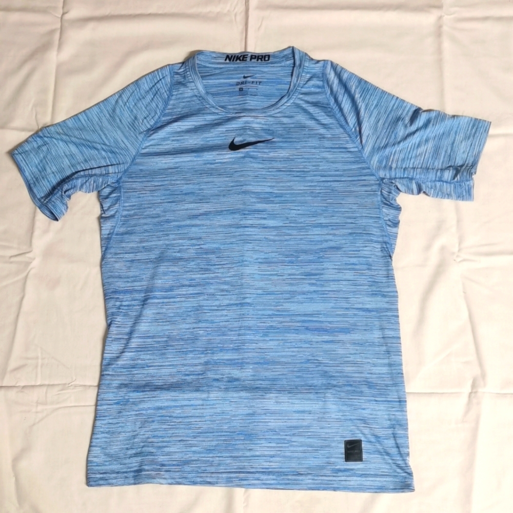 Nike Pro Dri Fit Men's Blue Short Sleeve Athletic T Shirt M